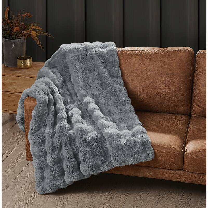 Frye Bubble Rabbit Faux 50x70 Throw