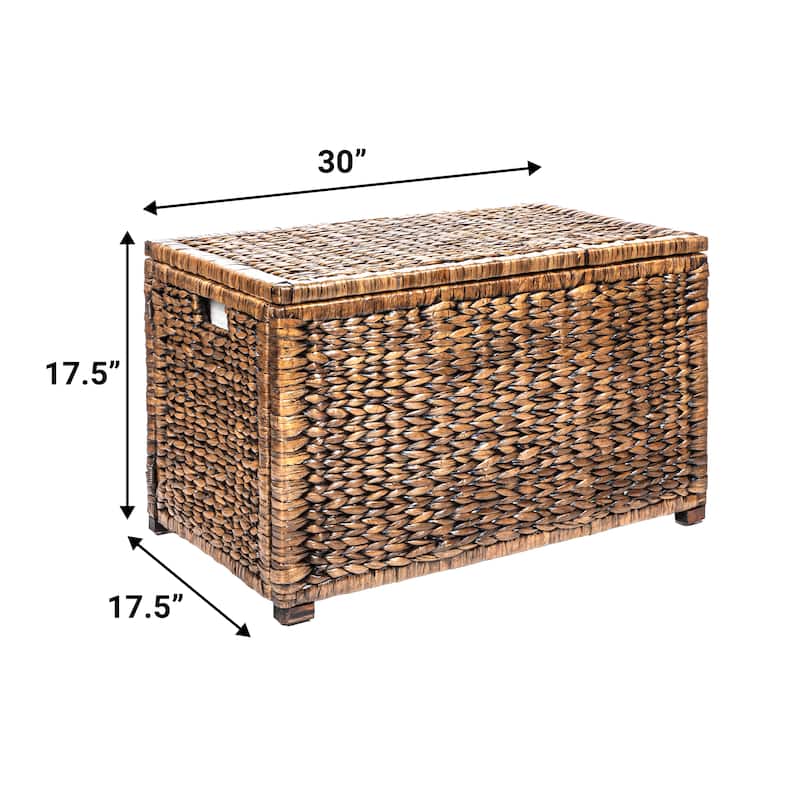 happimess Anada Wicker Weave 30" Storage Trunk, Natural