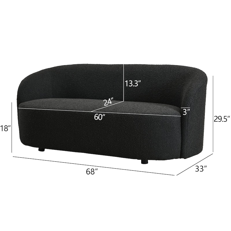 KINWELL Sherpa Upholstered Loveseat Boucle Sofa Couch, 68"W