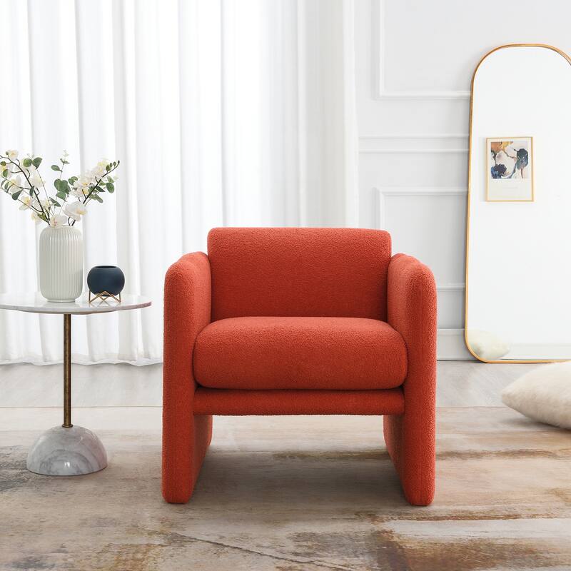 Orange Stylish Living Room Decorative Chair Vanity Chair Side Chair, Entrance Chair Upholstered Armchair Sofa Chair
