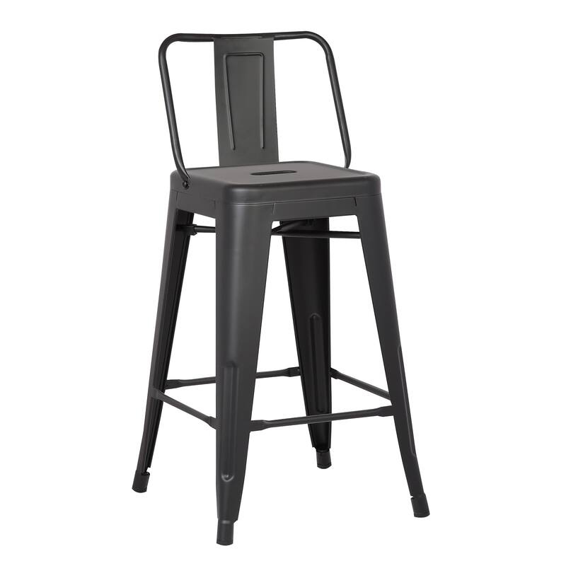 AC Pacific 24 Inch Metal Barstool Set of 2