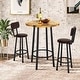 preview thumbnail 3 of 8, 3 Piece Pub Dining Set, Kitchen Counter Height Bistro Set, Round Bar Table and 2 Stools for Living Room and Small Space
