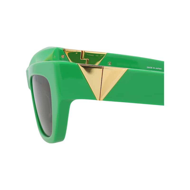 Bottega Veneta Cat Eye-Frame Acetate Sunglasses, Solid Grey Toned Green Lens, Shiny Solid Green Frame