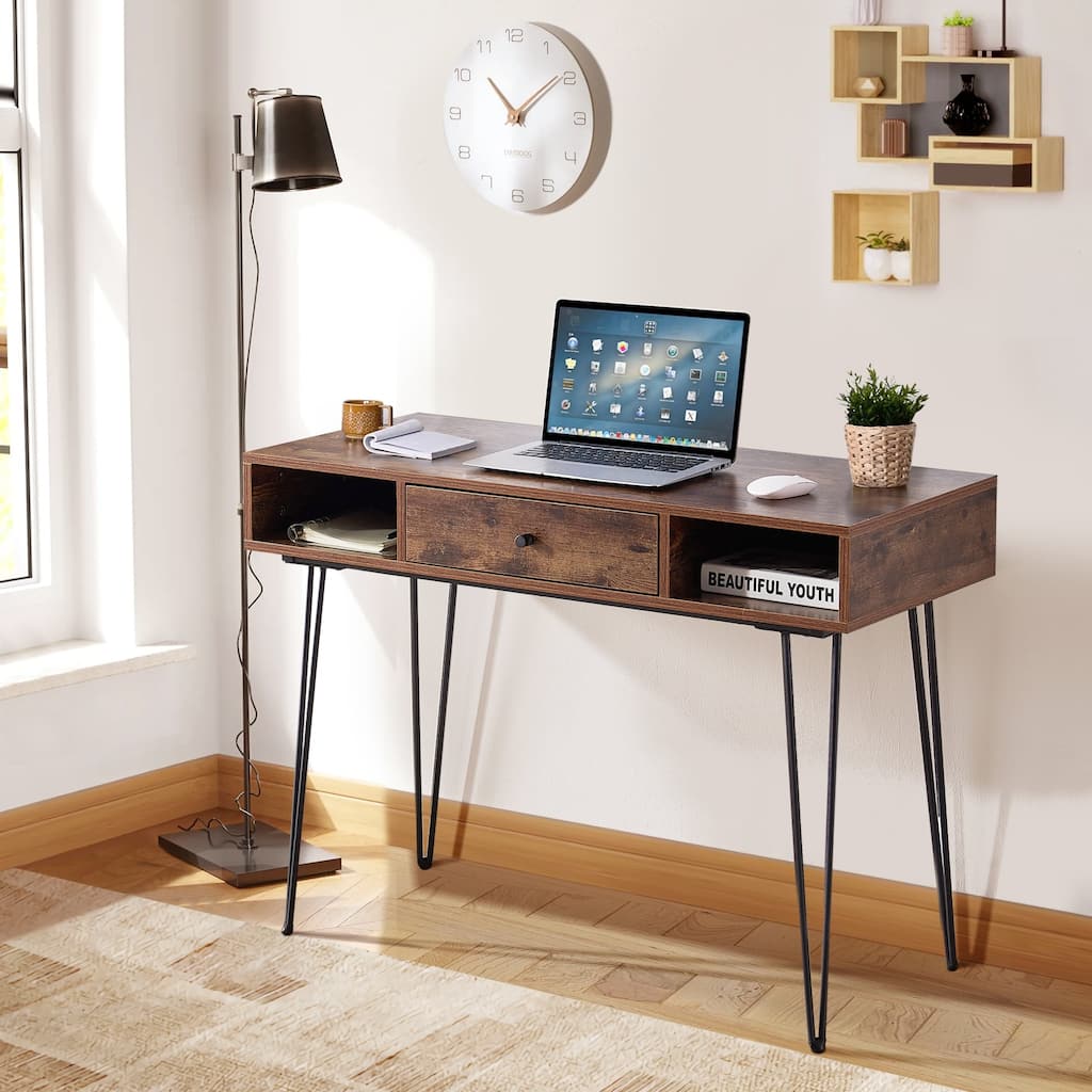 Javlergo Computer Desk with Drawer and Open Storage Writing Desk Study Desk for Home Office
