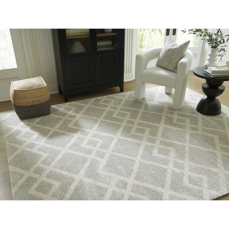 Signature Design by Ashley Unawick Gray/Beige Rug - 94" W x 120" D x 0.4" H