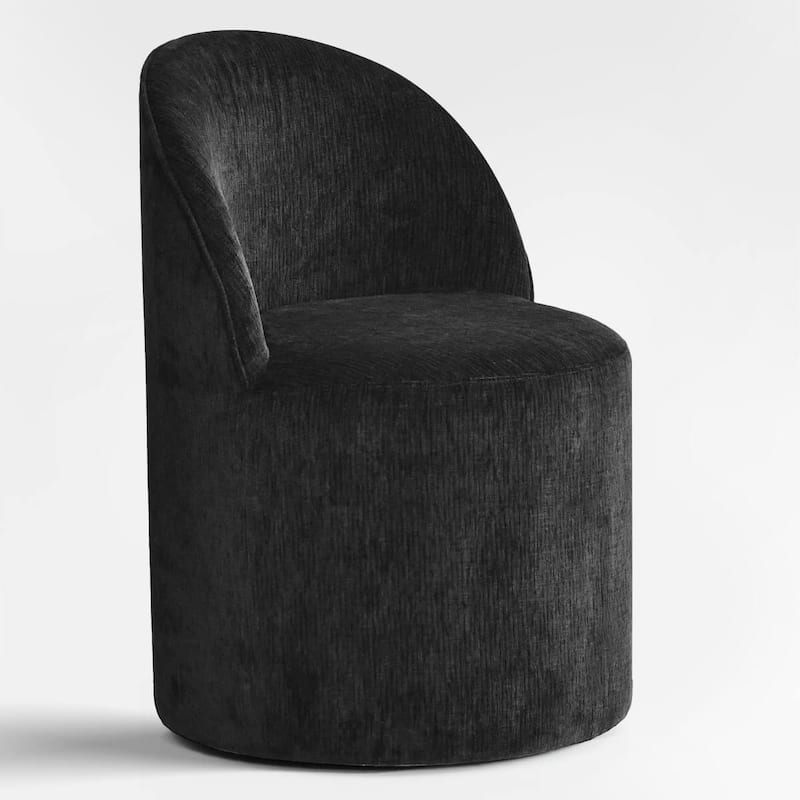Upholstered Chenille Office Chair with Wheels