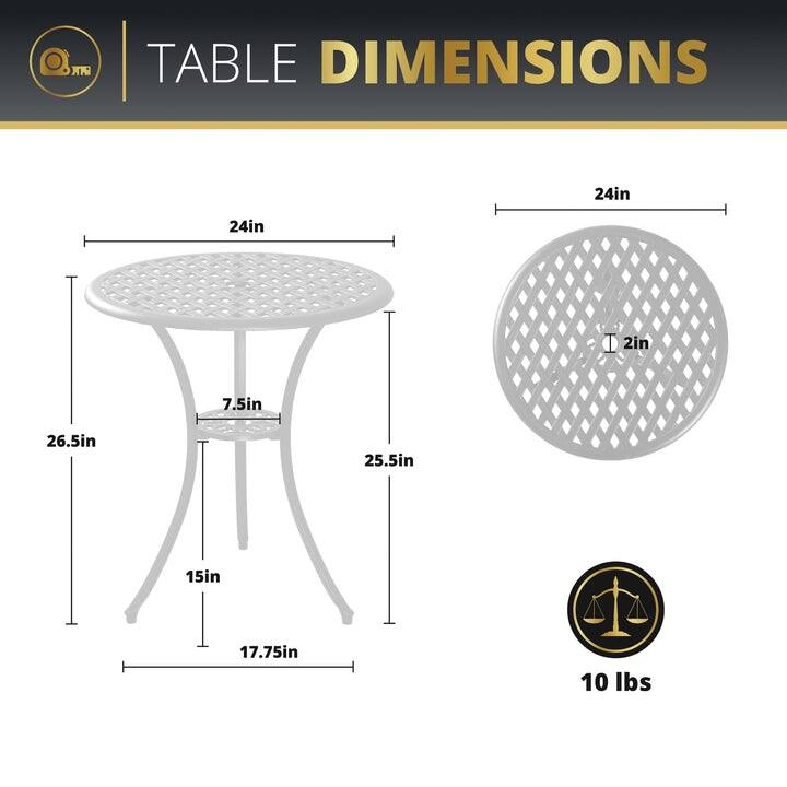 Kinger Home Ekta 24-Inch Patio Bistro Sets 3 Piece Cast Aluminum