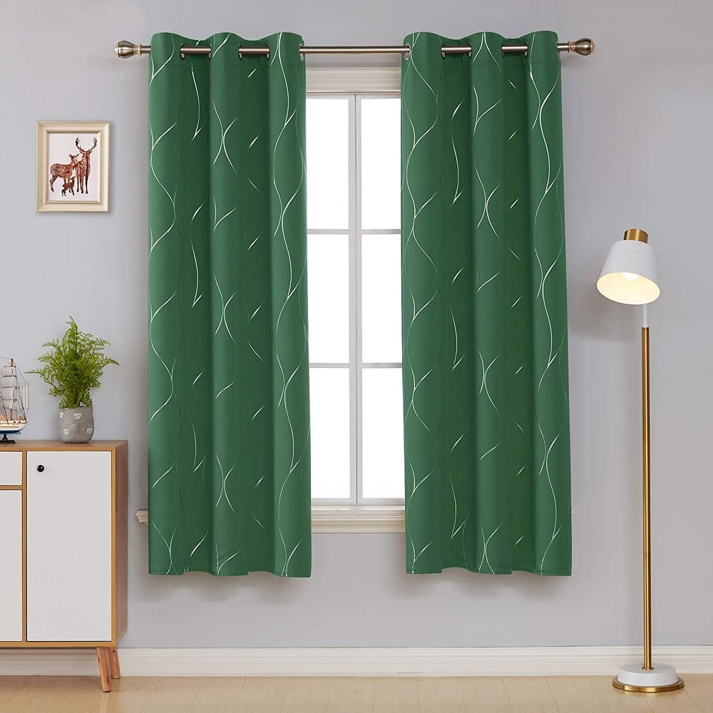 Deconovo Silver Line 42 Width Curtain Panel Pair (2 Panel)