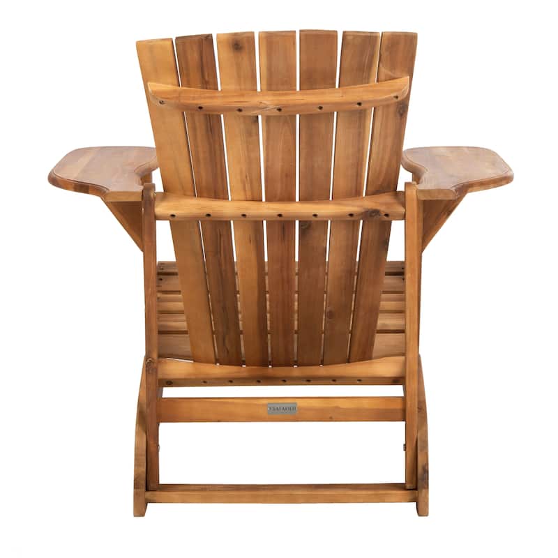 SAFAVIEH Outdoor Living Mopani Adirondack Natural Acacia Wood Chair - 33.5" W x 37.4" D x 32.7" H