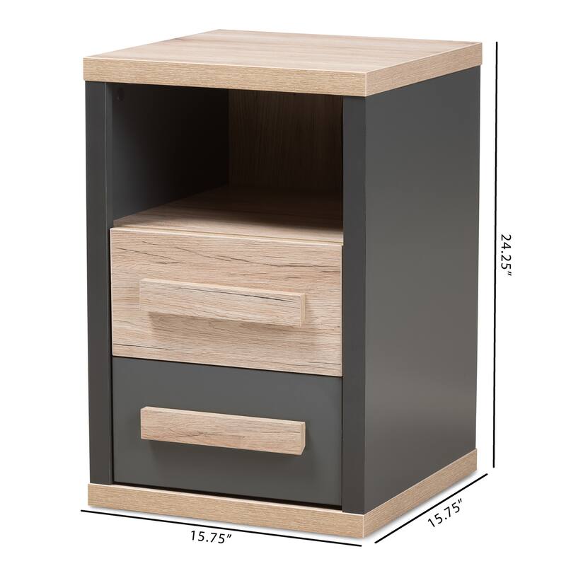 Silver Champagne Nightstand with Mirror Trim and Spacious Drawers - Elegant Bedside Storage