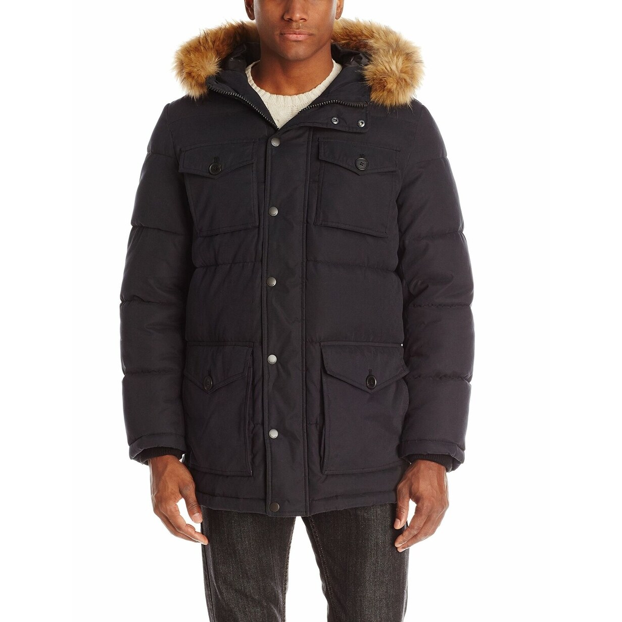 tommy hilfiger men's coat with fur