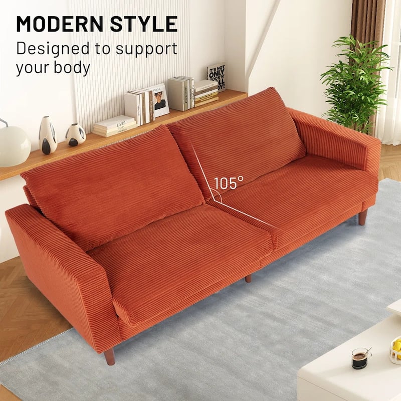 82.7" Sofas for Living Room, Comfy Love Seat Couches, Corduroy Loveseat Sofa,, Easy Assembly for Small Spaces