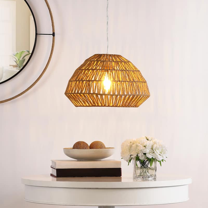 SAFAVIEH Lighting Dijana 16-inch Pendant - 16" W x 16" D x 11-191" H - Natural - 16Wx16Dx191H