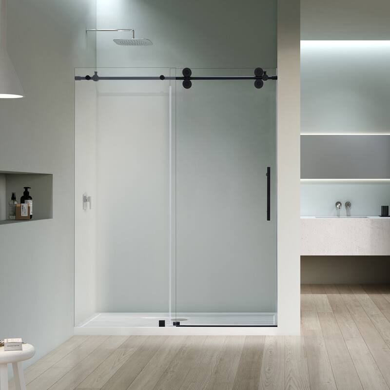 Altair Lazaro Single Sliding Frameless Shower Door with Clear Glass