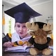 preview thumbnail 6 of 4, DolliBu Brown Sitting Moose Graduation Plush Toy with Gown and Cap - 7.5 inches