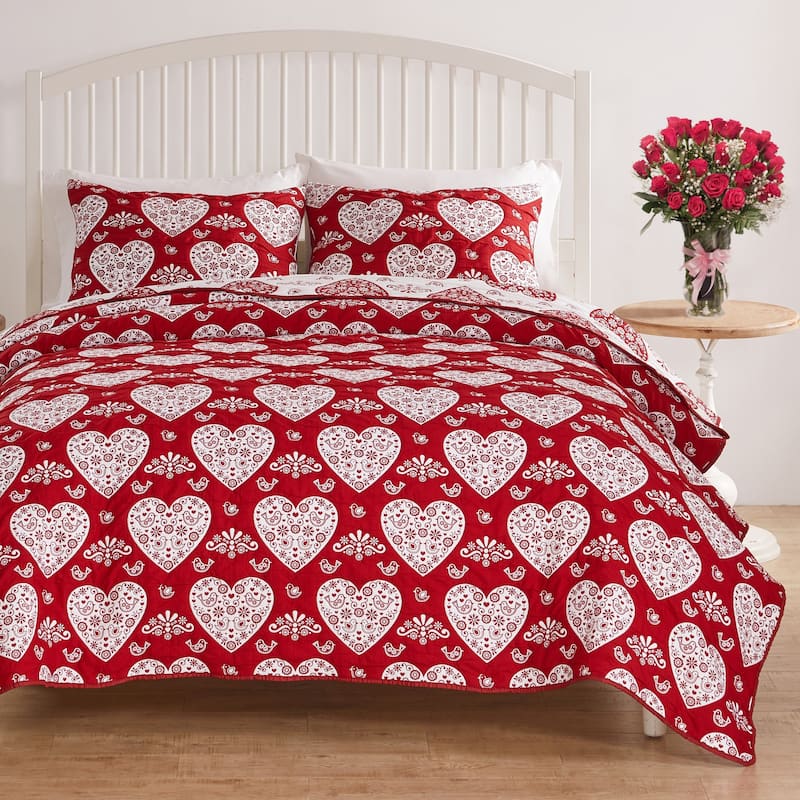 Greenland Home Novelty Holiday Reversible Matelasse Coverlet Set