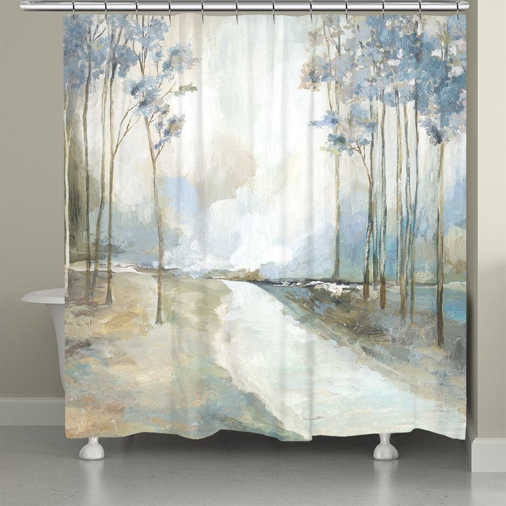 Laural Home Blue Path Home Shower Curtain 71x72