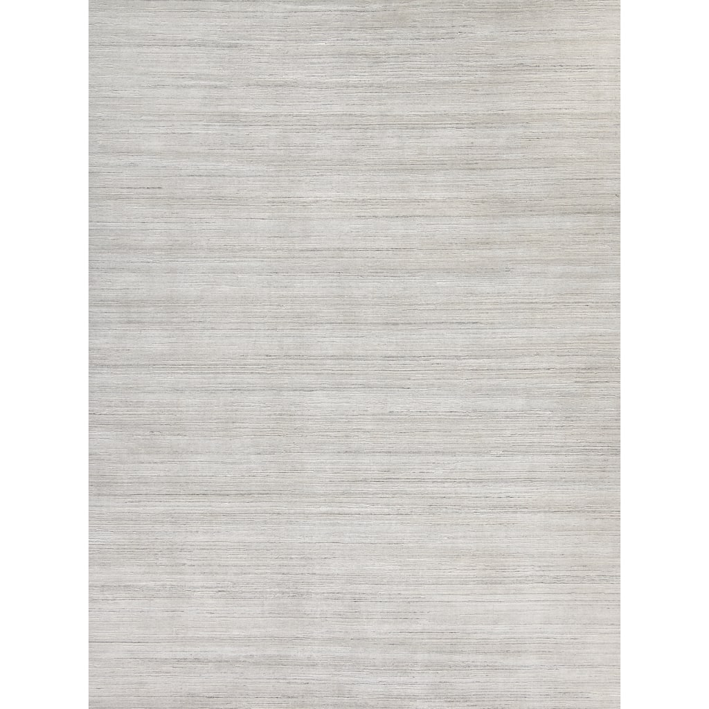 EXQUISITE RUGS Palazzo Hand-loomed Wool/Bamboo Silk Silver Area Rug.