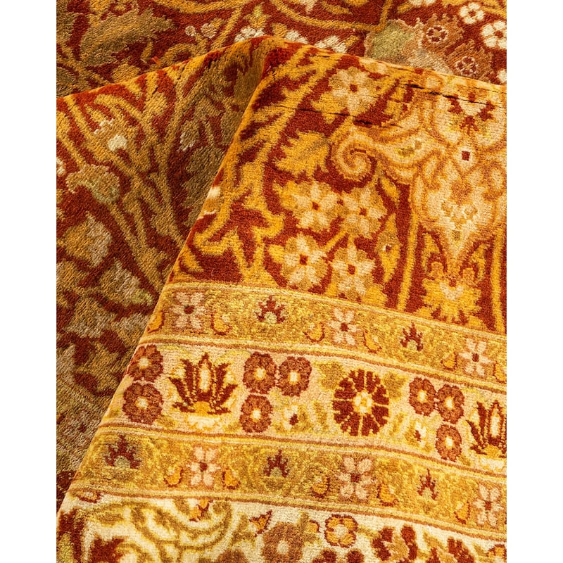 Overton Hand Knotted Wool Vintage Inspired Traditional Mogul Orange Area Rug - 12 x 15+