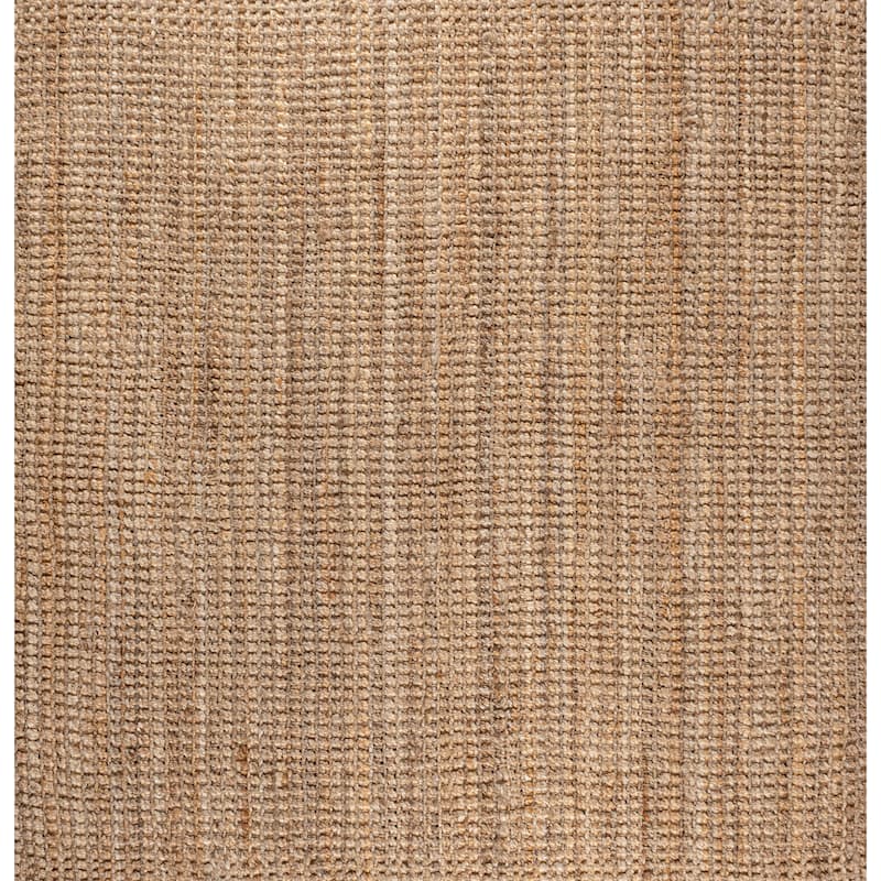 JONATHAN Y Hiro Hand Woven Boucle Chunky Jute Area Rug - 6' Square - Natural