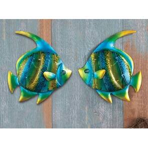 Shop Tropical Glass And Metal Fish Wall Art Set Of 2 Free