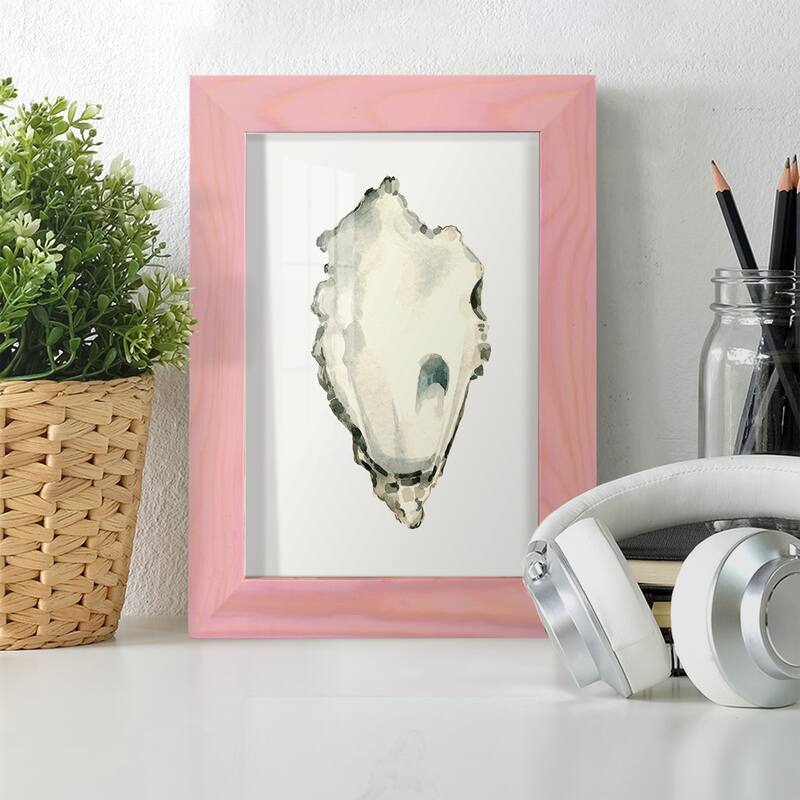 Neutral Oyster Study IV -Framed Print w/glass-Cherry Red