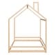 preview thumbnail 39 of 38, Semi-Enclosed House Bed for Kids, Full Size Floor Bed with Roof, Playhouse Design, Solid Pine Wood Frame, No Slats