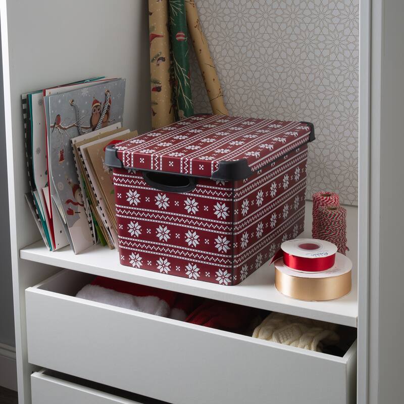 Simplify Checkered Storage Tote Bin