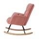 preview thumbnail 7 of 51, Teddy Fabric Tufted Glider Rocking Chair with Metal Frame
