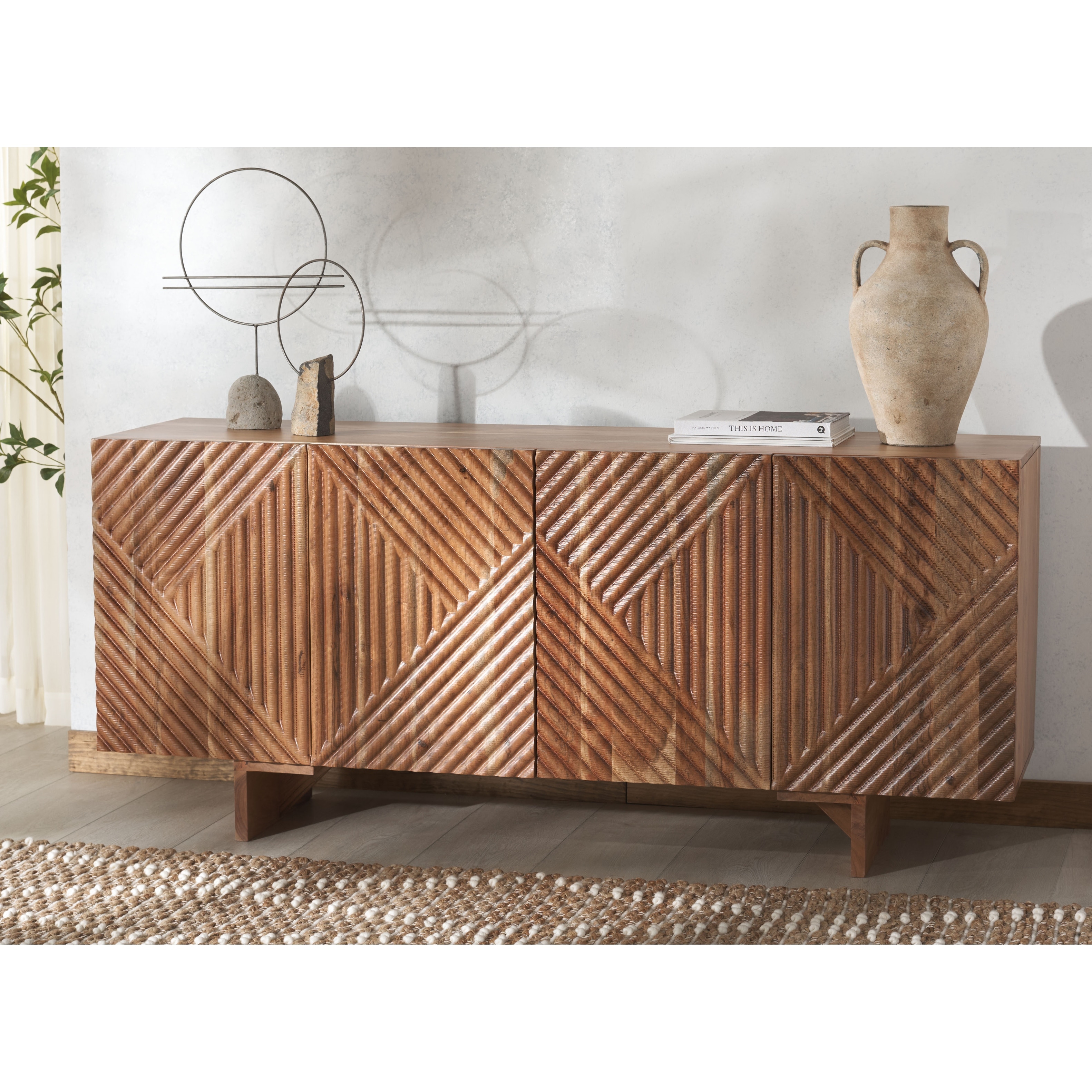 SAFAVIEH Hewitt 4-Door Wood Sideboard - Fully Assembled
