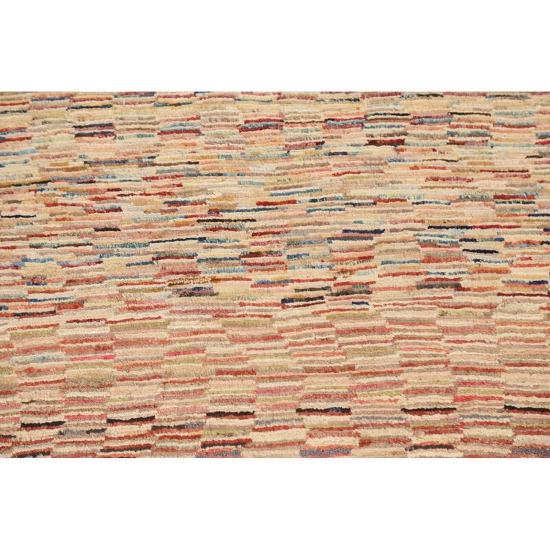 Striped Modern Gabbeh Kashkoli Oriental Wool Area Rug Handmade Carpet - 2'5" x 3'9"