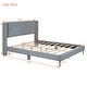 preview thumbnail 6 of 9, Queen Size Upholstered Platform Bed with Tufted Headboard and Metal Legs, Solid Wood Frame with Slat Support