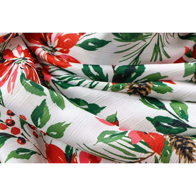 Poinsettia Painted Christmas Shower Curtain