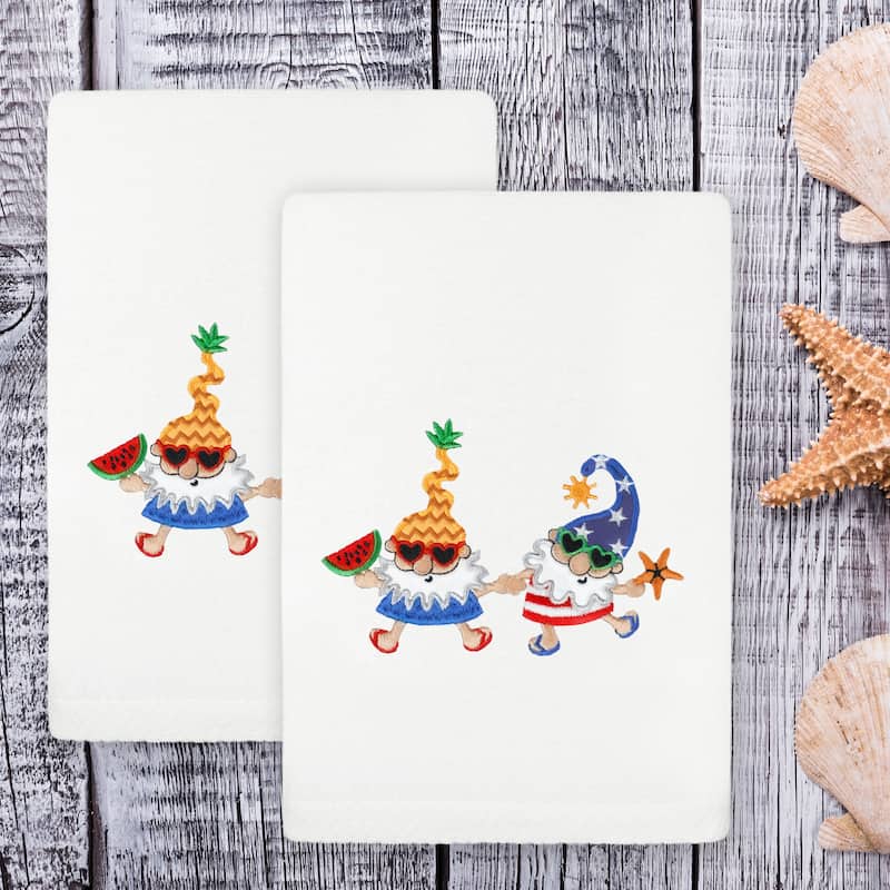Authentic Hotel and Spa Summer Gnomes Hand Towels (Set of 2)