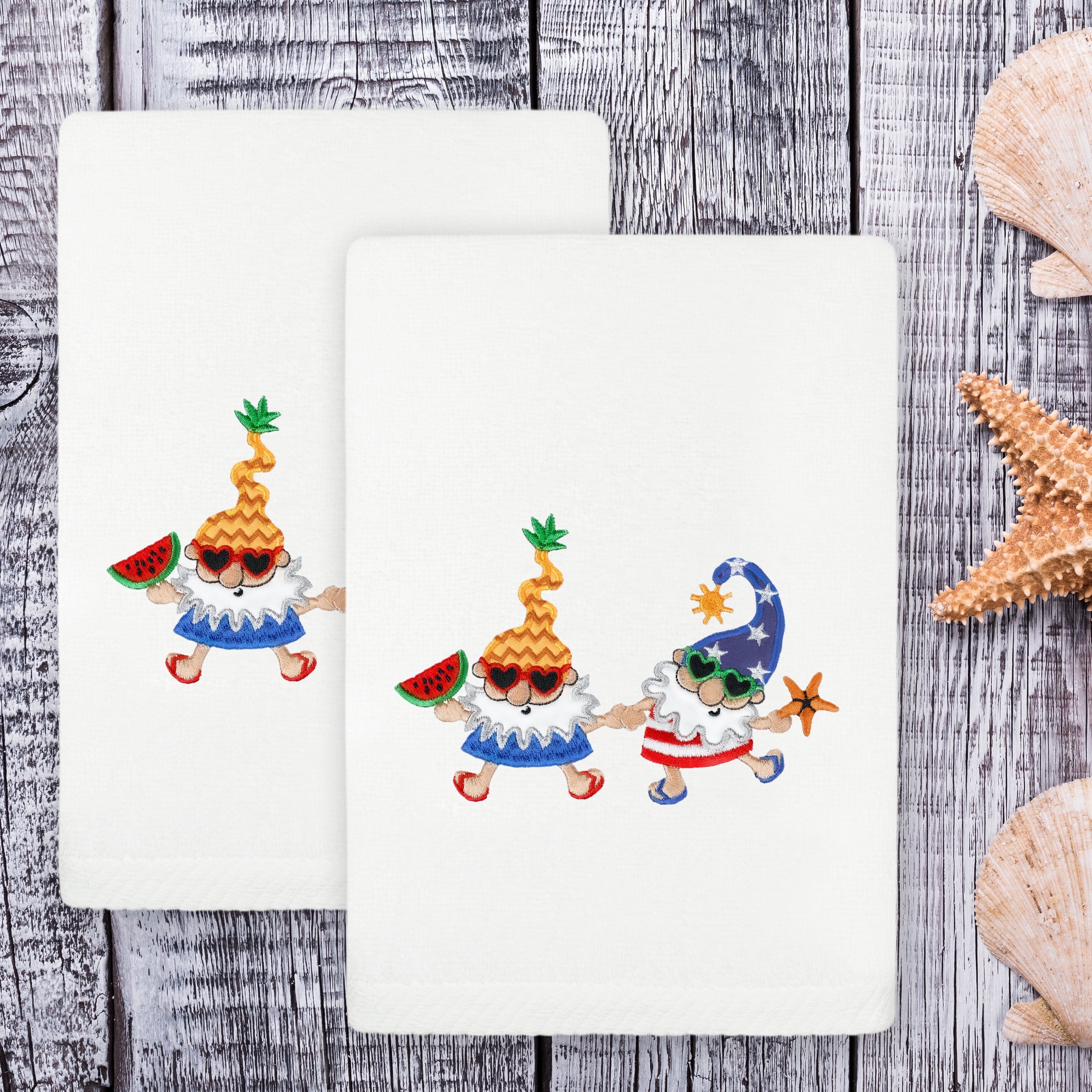 Authentic Hotel and Spa Summer Gnomes Hand Towels (Set of 2)