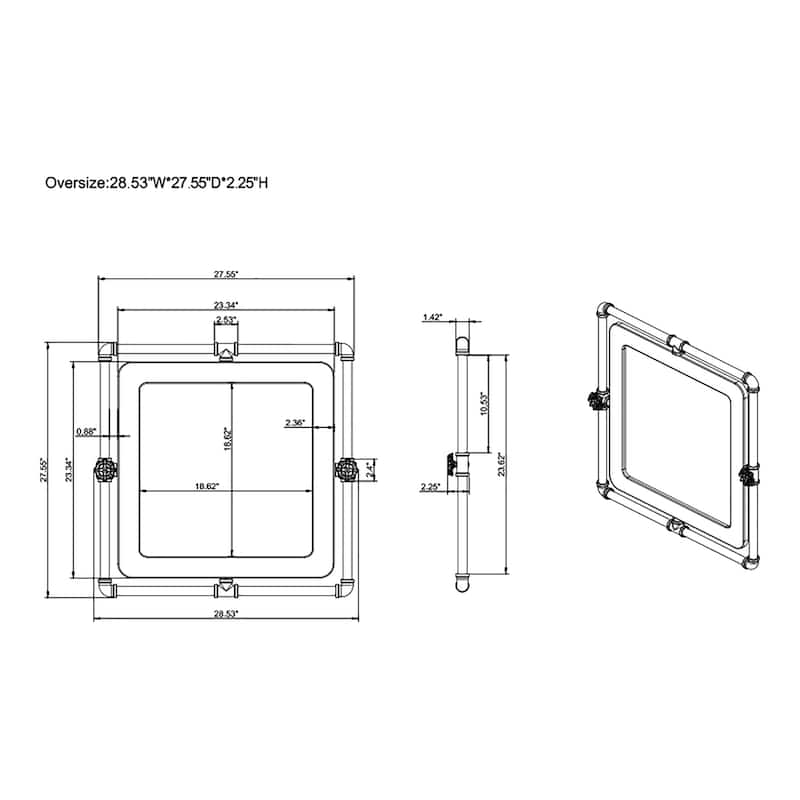 DH BASIC Industrial Pipe and Water Valve Accent Wall Mirror by Denhour