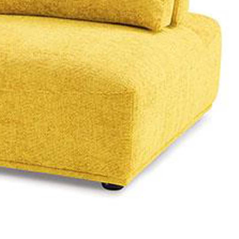 Stavan Modular Curved 2 Seat Sofa, Ottoman, Yellow Adjustable Back