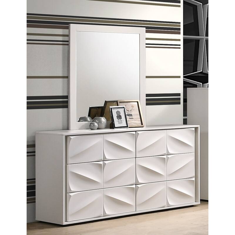 Somette Contemporary Rectangle Mirror - White