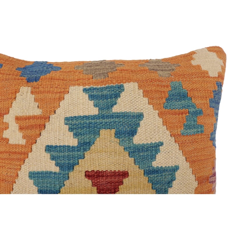 Rustic Powell Turkish Hand-Woven Kilim Pillow - 17" x 17"