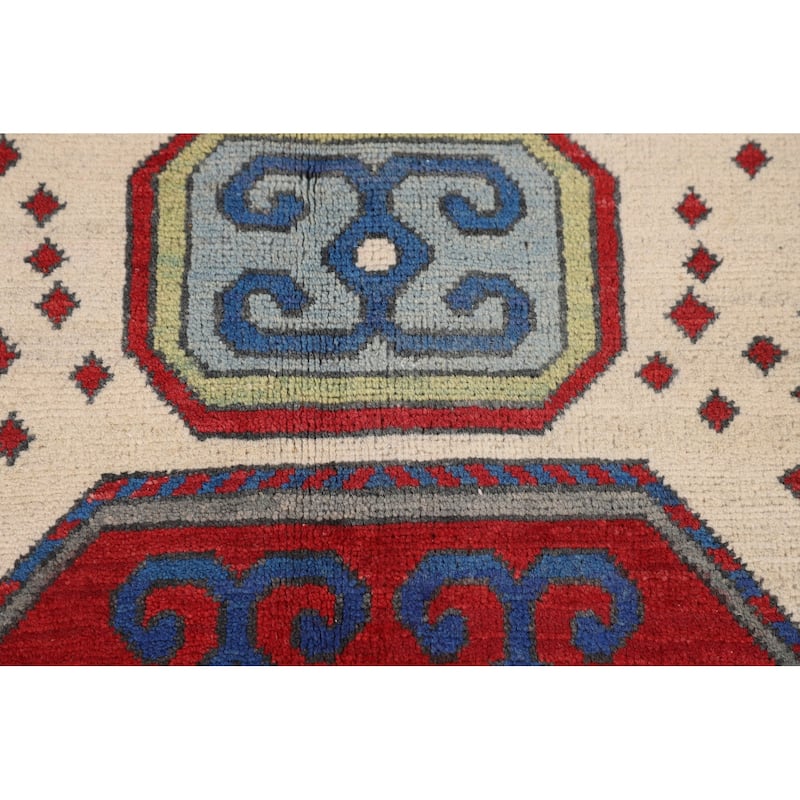 Grey Traditional Kazak Oriental Area Rug Handmade Wool Carpet - 6'7" x 10'1"