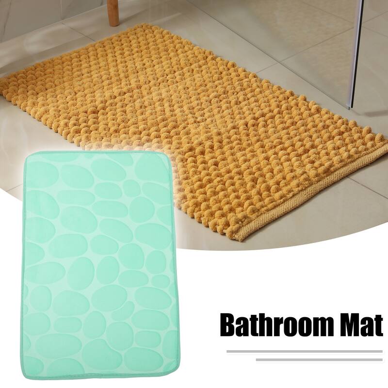 Cobblestone Pattern Bathroom Rugs, Polyester Bath Mat, Machine Washable 80x50cm