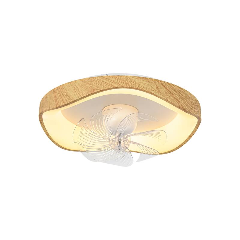 20.5" Farmhouse Ceiling Fan with Light and Remote, Dimmable LED Ceiling Fan, 6 Speeds, Timing Reversible Blades