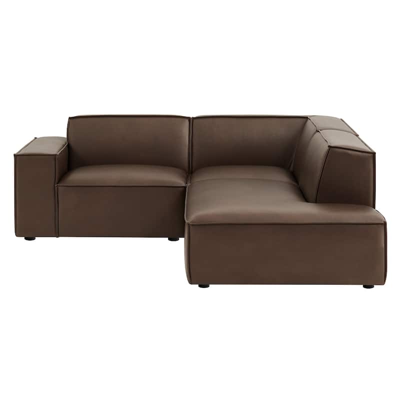 Restore 3-Piece Vegan Leather Modular L-Shaped Sectional Sofa