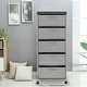 preview thumbnail 2 of 3, 18 in. Grey 5 Drawers Fabric Dresser Storage Tower with MDF Top