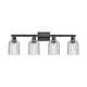 preview thumbnail 24 of 137, Innovations Lighting Downtown Urban - Bridal Veil - 4 Light 32" Bath Vanity Light Clear/Matte Black