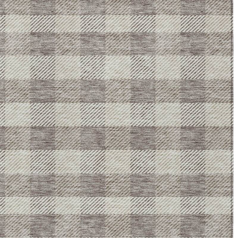 HomeRoots Plaid Transitional Rectangle Outdoor Rug