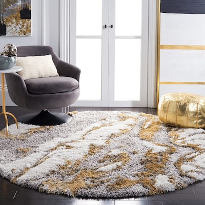 SAFAVIEH Horizon Shag Mukades Abstract 2.5-inch Thick Rug