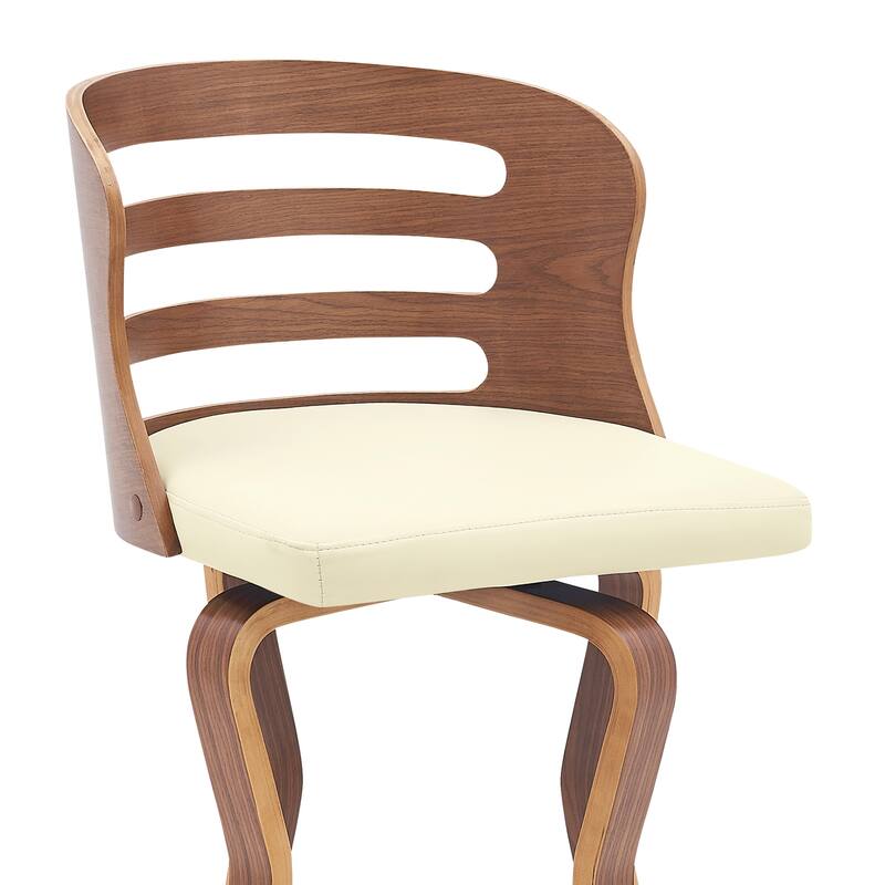 Verne 26" Swivel Faux Leather and Wood Bar Stool - Counter Height - 23-28 in.