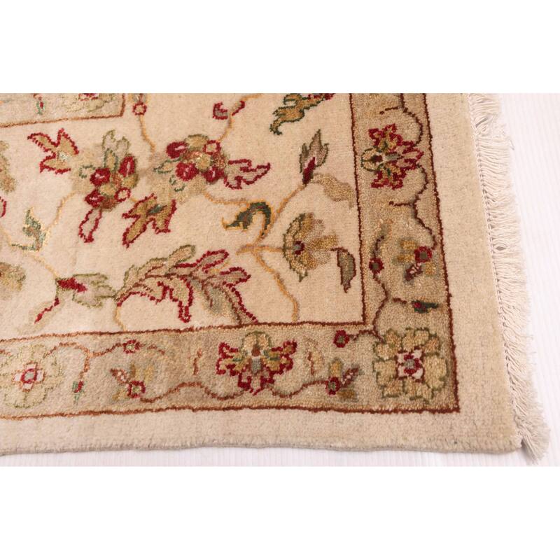 ECARPETGALLERY Hand-knotted Jamshidpour Ivory Silk, Wool Rug - 7'11 x 10'0
