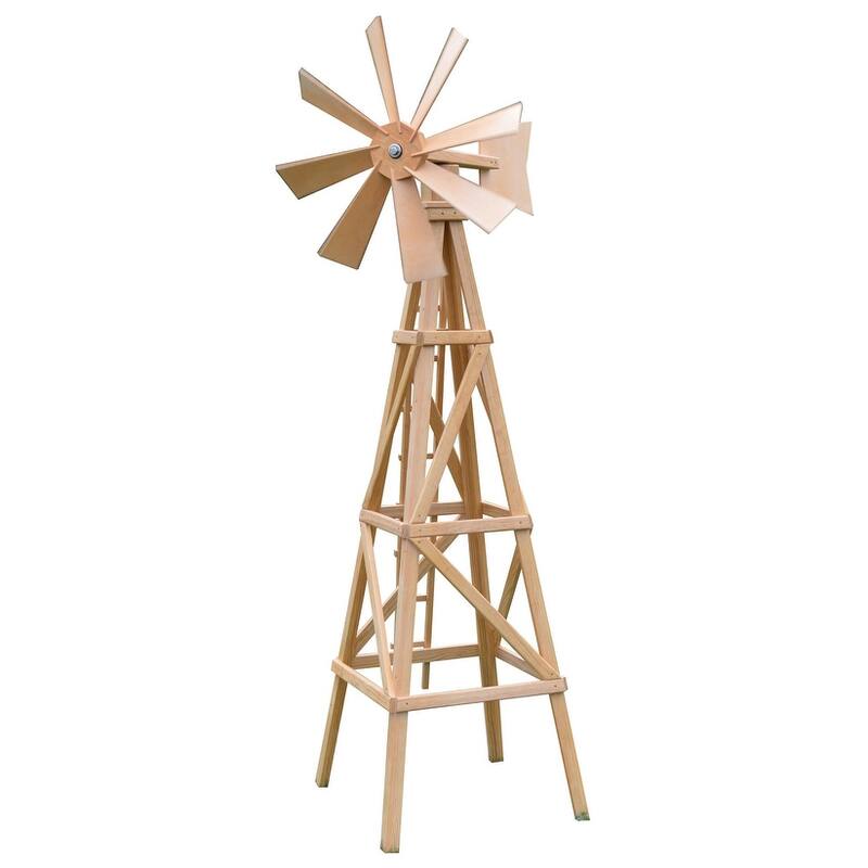 Farm Style Windmill - Natural Stain